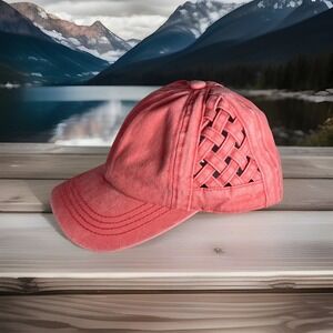 C.C Women's Cotton Weavon Basket Criss Cross Ponytail Messy Bun Baseball Cap Hat